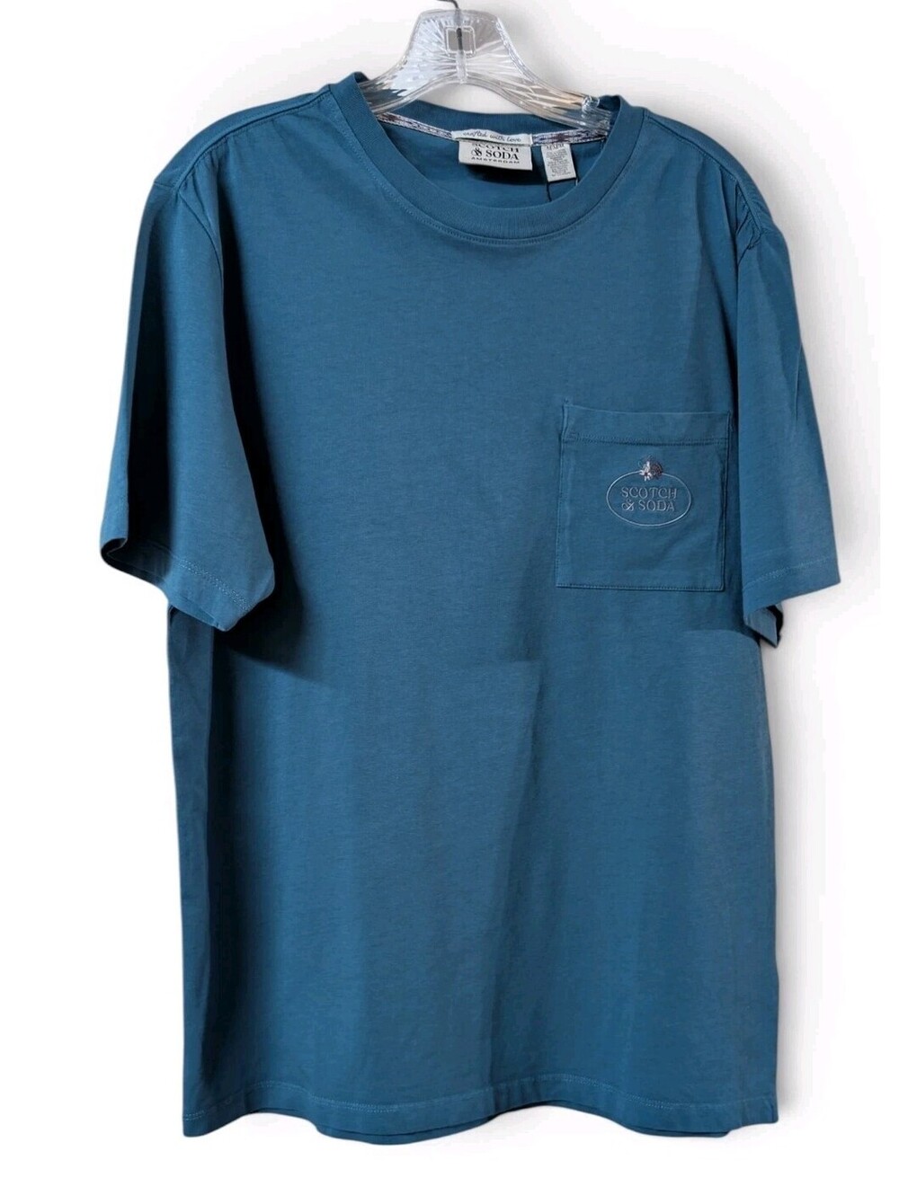 Scotch & Soda Amsterdam Garment Dyed Pocket Tee Mens Medium Legion Blue NWT